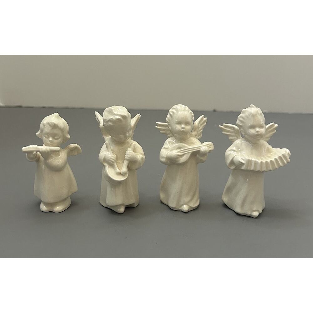 Goebel Angel Cherubs Horn Flute Instruments Figurine W. Germany Set of 4 Vintage